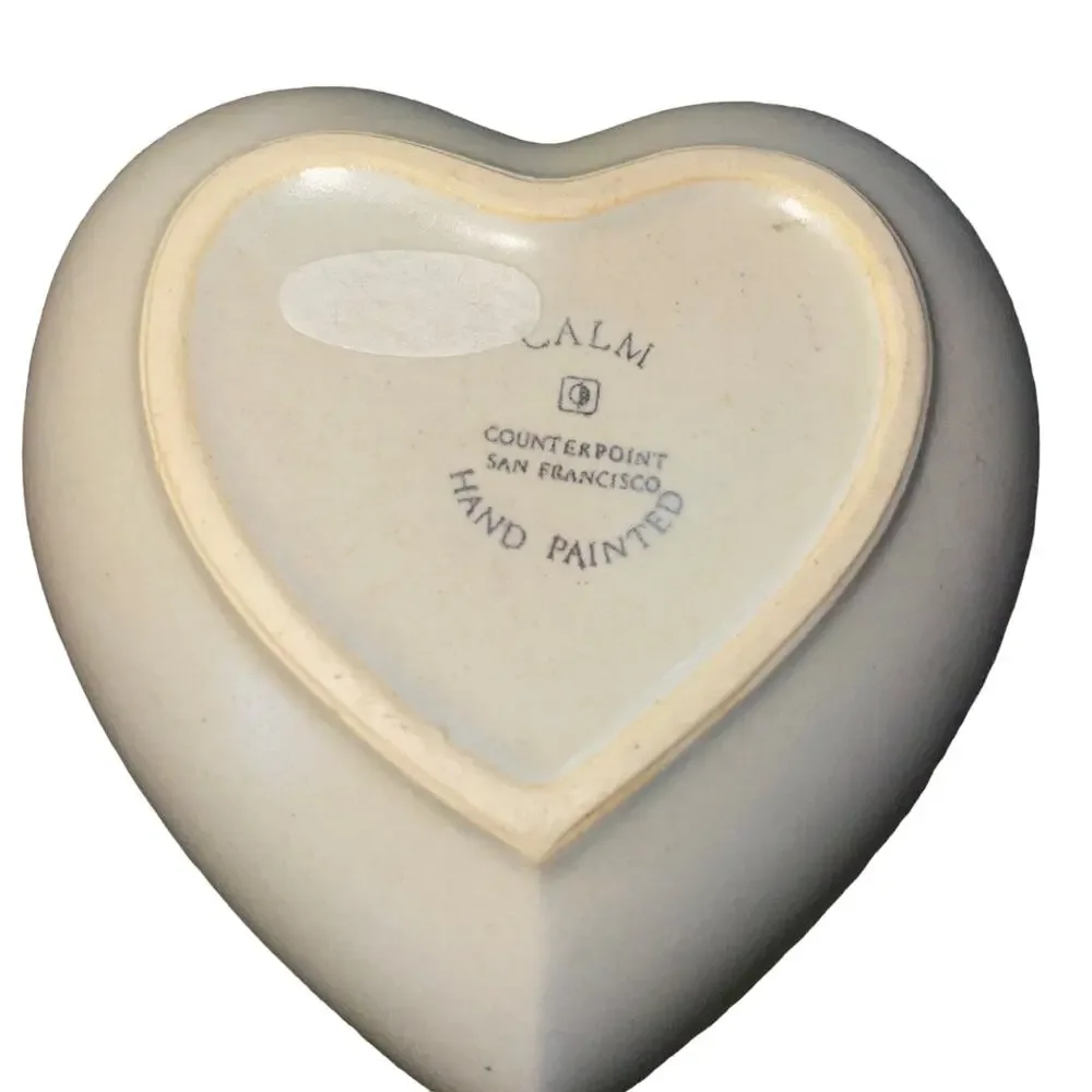 Vintage Counterpoint San Francisco Heart Shaped Trinket Jewelry Box Hand Painted
